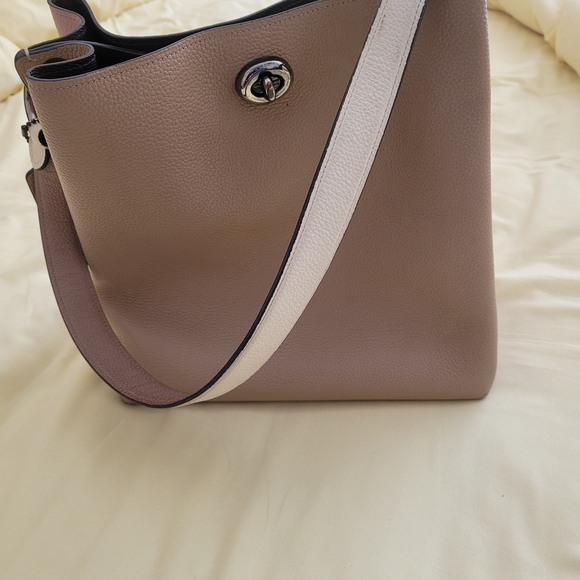 Coach Handbags - Coach Taupe and Pink Satchel